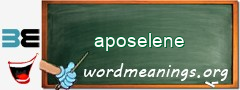 WordMeaning blackboard for aposelene